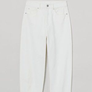 Ankle-length Twill Pants - White